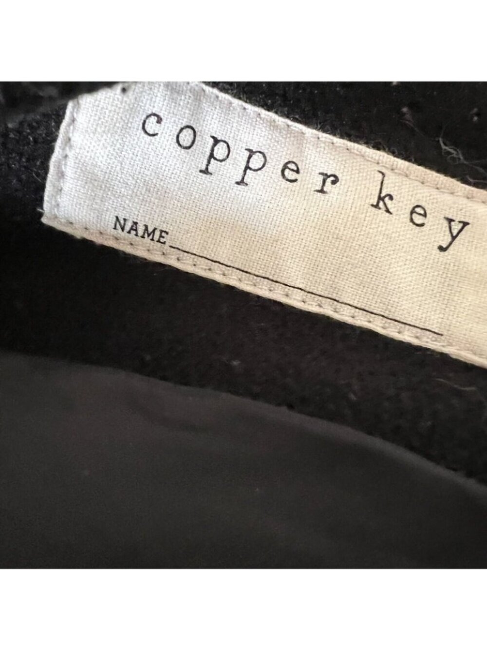 Vtg Copper Key Black Coat Faux Fur Leopard Trim Collar Cuffs Girls 7/8 Pockets - Picture 12 of 13